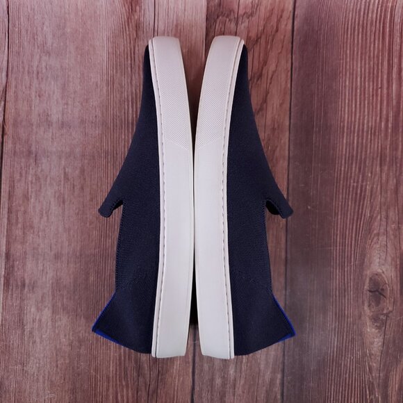 Rothys Womens Size 11 The Original Slip On Sneakers Navy Blue Knit Shoes - Picture 10 of 15